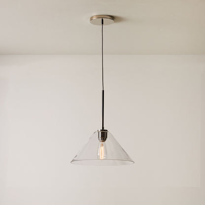 Cone Milk Clear Glass Cone Pendant Light for Kitchen