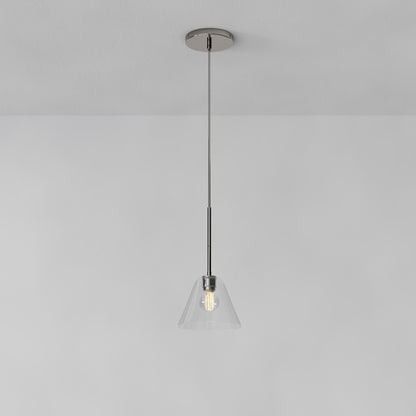 Cone Milk Clear Glass Cone Pendant Light for Kitchen
