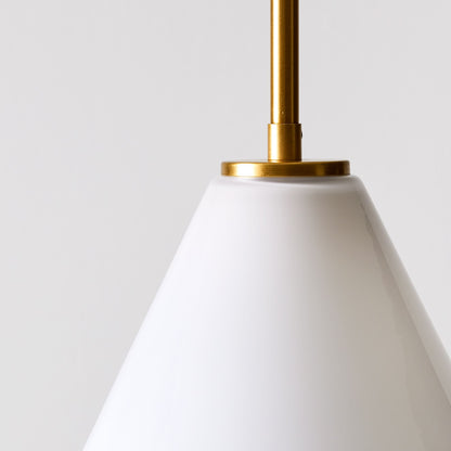 Cone Milk Clear Glass Cone Pendant Light for Kitchen