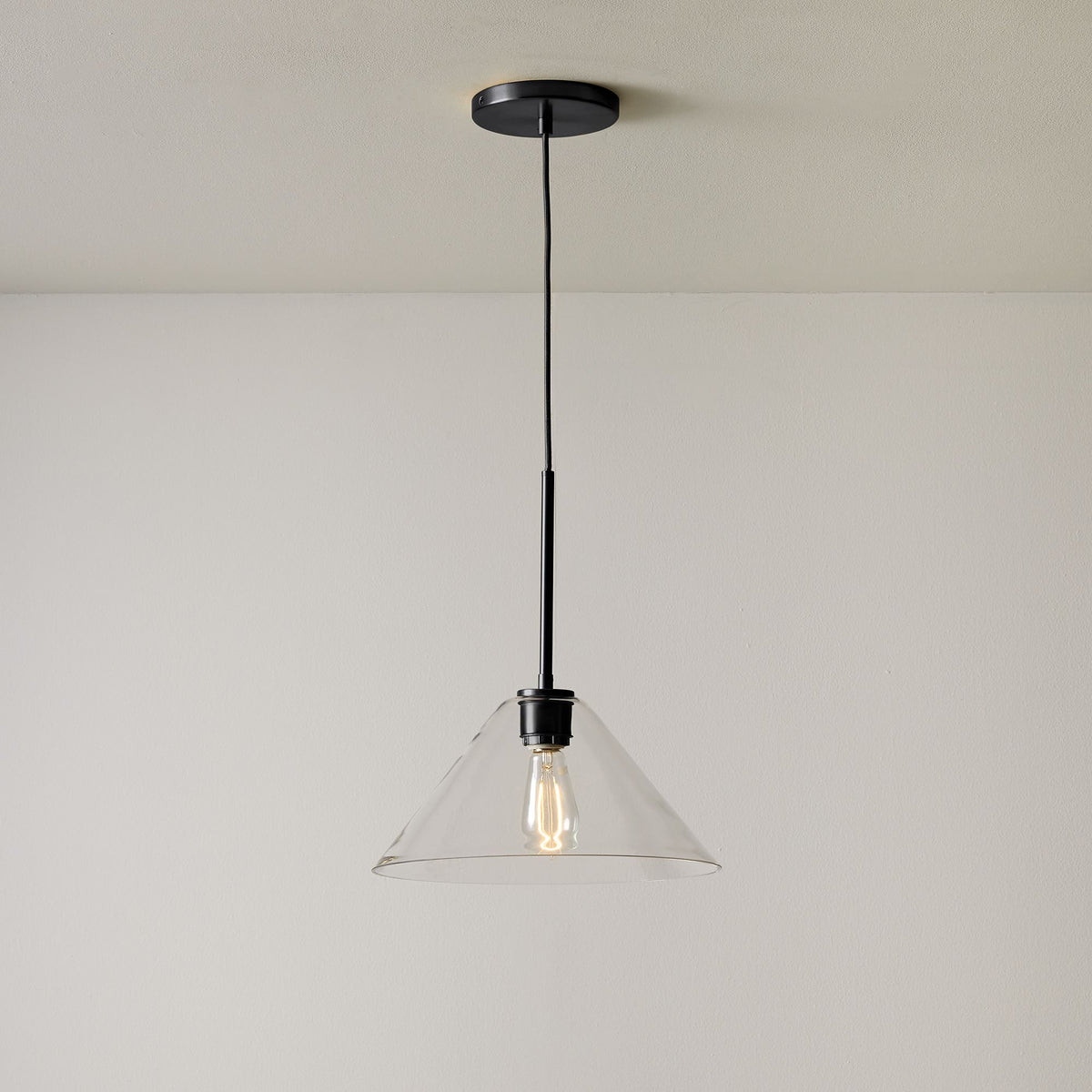 
Cone Milk Clear Glass Cone Pendant Light for Kitchen
