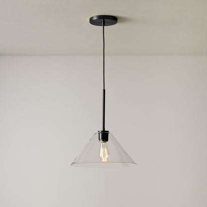 Cone Milk Clear Glass Cone Pendant Light for Kitchen
