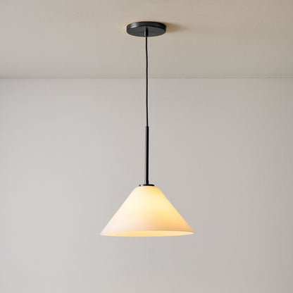 Cone Milk Clear Glass Cone Pendant Light for Kitchen