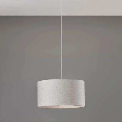 Rowan Linen Drum Pendant Light Transitional Living