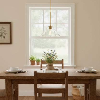 Cone Milk Clear Glass Cone Pendant Light for Kitchen