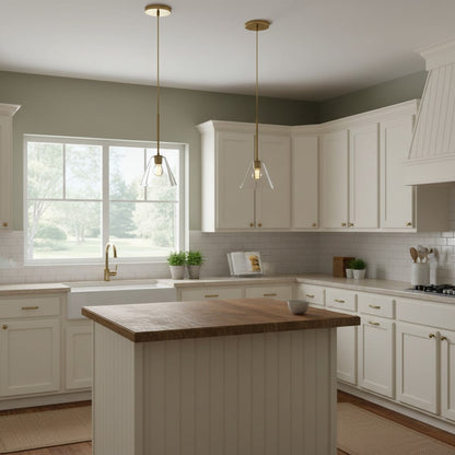 Cone Milk Clear Glass Cone Pendant Light for Kitchen