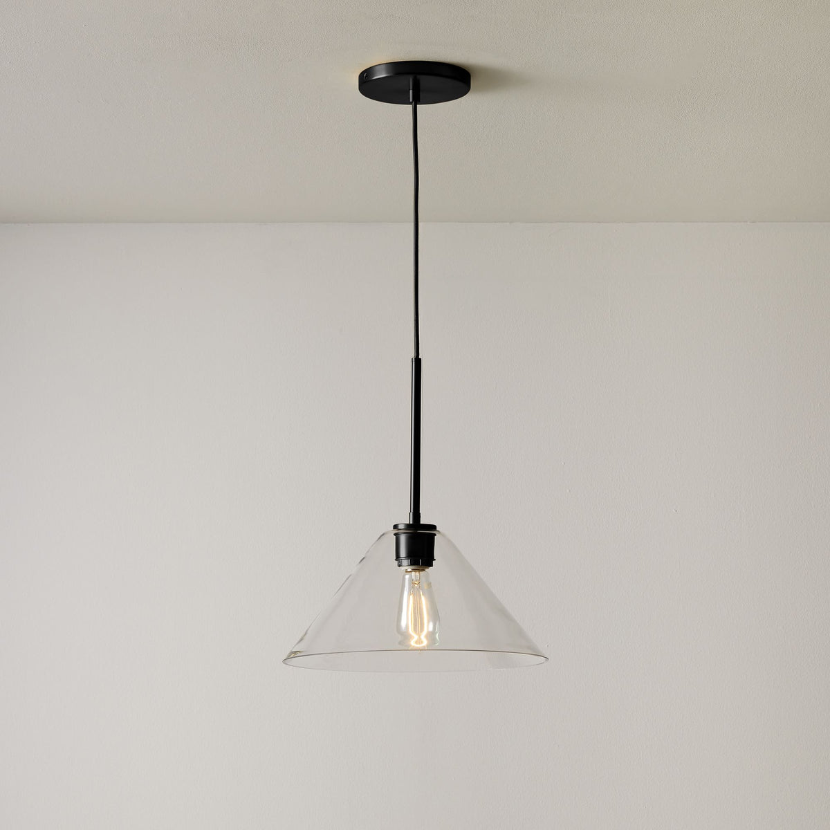 
Cone Milk Clear Glass Cone Pendant Light for Kitchen
