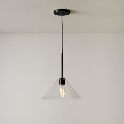 Cone Milk Clear Glass Cone Pendant Light for Kitchen
