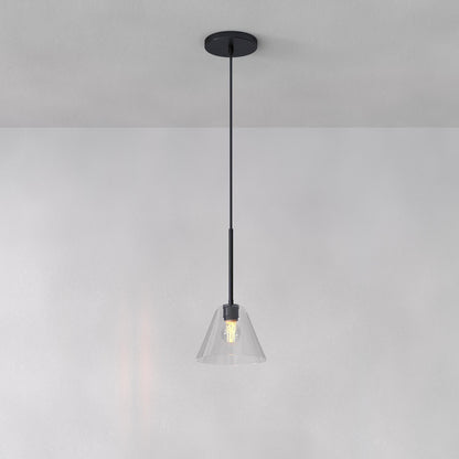 Cone Milk Clear Glass Cone Pendant Light for Kitchen